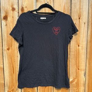 SUNDRY Embroidered Tee, “ Lean On Me “